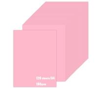 A4 Pink Card Paper - 180gsm 120 Sheets - Coloured Pink Craft Card for Arts or Crafts DIY, Cards Making, Scrapbook, Printing