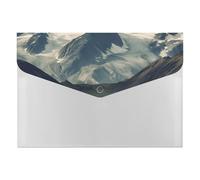 A4 Plastic Envelopes with Snap Closure Alaska Mountains Plastic Folders for Document Letter Size Poly Folders Reusable File Bags for Office Home Work Supplies