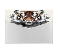 A4 Plastic Envelopes with Snap Closure Black and White Doodle Tiger Plastic Folders for Document Letter Size Poly Folders Reusable File Bags for Office Home Work Supplies
