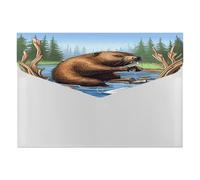 A4 Plastic Envelopes with Snap Closure Busy Beaver Cartoon Plastic Folders for Document Letter Size Poly Folders Reusable File Bags for Office Home Work Supplies