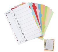 A4 Plastic File Dividers, 10-Part Durable Index Tabs, Pastel Coloured Folder Dividers with Pre-Punched Holes, Waterproof and Tear-Resistant,for Home, School & Professional Organization