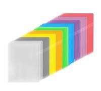 A4 Plastic Open Top & Side Cut Flush File Wallet 12MM Transparent File Pocket Report File Project Presentation Covers Plastic Folders A4 Plastic Sleeves Wallets (Assorted Colours) (100)