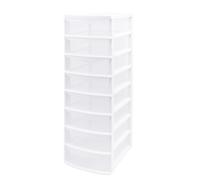 A4 PLASTIC STORAGE DRAWERS DRAW TOWER UNIT OFFICE DESKTOP TABLETOP HOME SCHOOL GARAGE MODULAR & PORTABLE DRAWERS OFFICE DESK ORGANIZER SLIM A4 SIZE 2|3|4|6|8 TIERS (White/Clear, A4 Slim 8 Drawers)