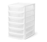 A4 PLASTIC STORAGE DRAWERS DRAW TOWER UNIT OFFICE DESKTOP TABLETOP HOME SCHOOL GARAGE MODULAR & PORTABLE DRAWERS OFFICE DESK ORGANIZER SLIM A4 SIZE 2|3|4|6|8 TIERS (White/Clear, A4 Slim 6 Drawers)
