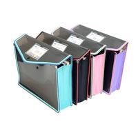 A4 Plastic Wallets 4pcs Document Folder with Button Closure Home Office School Travel Paperwork Storage Folders Transparent Popper Expanding Wallet (4pc Pack)