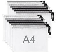 A4 Plastic Wallets Folders - 12PCS A4 Zip Plastic Zip Lock Bags Document Wallets File Folders for School Office Supplies, Household, Cosmetics, Cross Stitch, Puzzles & Games Storage, Black