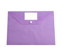 A4 Plastic Wallets Folders Folders for Documents Transparent A4 Plastic Document Folders with Snap Closures Label Pocket for School, Office Durable Snap Button Folders for Document Storage (Purple)