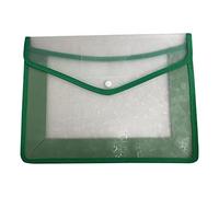 A4 Plastic Wallets Plastic Folders Document Files Folders Popper Wallet Envelope Pockets Large Capacity with Quick Snap Closure, Card Slot for Office Home School Travel (Green)