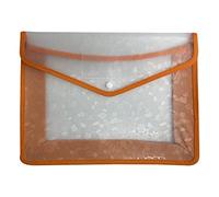 A4 Plastic Wallets Plastic Folders Document Files Folders Popper Wallet Envelope Pockets Large Capacity with Quick Snap Closure, Card Slot for Office Home School Travel (Orange)