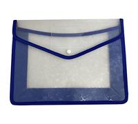 A4 Plastic Wallets Plastic Folders Document Files Folders Popper Wallet Envelope Pockets Large Capacity with Quick Snap Closure, Card Slot for Office Home School Travel (Blue)