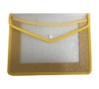 A4 Plastic Wallets Plastic Folders Document Files Folders Popper Wallet Envelope Pockets Large Capacity with Quick Snap Closure, Card Slot for Office Home School Travel (Yellow)