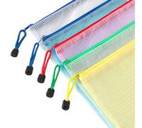 A4 Plastic Zip Wallets Folders,10PCS Zipper File Bags Plastic Document Bags,A3/A4/B4/A5/B5/A6 Mesh Zipper Pouch Document Wallets,Zipper File Document Folders,Zip Lock Bags for Schoo (A6)