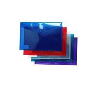 A4 Plus Document Storage Stud Wallets Assorted Colours - Pack of 10