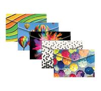 A4 Plus Fashion Press Stud Wallets in Assorted Colours (Pack of 5) 301647