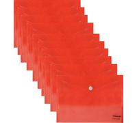 A4 Polypropylene Document Folder-Pack of 12-Plastic Wallets Folder Foolscap Document Files Popper Wallet (Orange)
