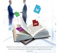 A4 Portable Document Scanner, 8 Million Pixels/12 Million Pixels, Multi-Language Recognition, Real-time Projection, Video Recording, for Distance Learning, Online Teaching, Business Meetings