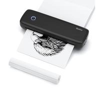 A4 Portable Thermal Transfer Printer Wireless&USB Connect Connect with Mobile Computer for Office School Comes with 1pc Thermal Paper Roll Compatible with Windows/Mac System Inkless Printing PDF