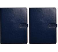 A4 Portfolio Case, Executive Business Document Organizer with Clipboard & Pad,Card Holder for School Office Conference (Blue) (Pack of 2)