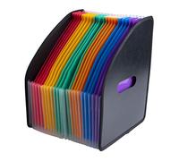 A4 Portrait Desk Expander Black Cover with 23 Assorted Coloured Pockets