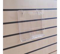 A4 Portrait Slatwall Leaflet Holder - Clear Acrylic Display Stand for Wall or Table - Single-Sided Use for Brochures, Flyers, and Promotions