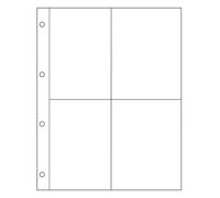 A4 Postcard Photograph Sleeves, 4 Pockets per Page - Acid Free Archive Safe for Ring Binders - Pack of 10