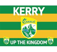A4 POSTER - KERRY COUNTY FLAG - UP THE KINGDOM - DOUBLE SIDED IN IRISH & ENGLISH