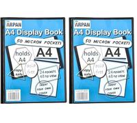 A4 Presentation Display Book with 24 Pockets 48 Views - Book Folder Folio for Reports, Documents, Music Sheets, Artwork, School Projects, Clippings - Document Protector with Plastic Sleeves - by Arpan