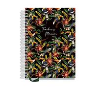 A4 Primary Teacher Planner 2025-2026 by Pirongs | 5 Period Planner | Page a Day | Undated, Hardback, Wiro-Bound Teachers Planner - 5 Lesson Day - Jungle