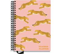 A4 Primary Teacher Planner 2025-2026 by Pirongs | 5 Period Planner | Page a Day | Undated, Hardback, Wiro-Bound Teachers Planner - 5 Lesson Day - Cheetahs