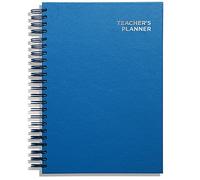 A4 Primary Teacher Planner 2026-2027 by Pirongs | 3 Period Planner | Page a Day | Undated, Hardback, Wiro-Bound Teachers Planner - 3 Lesson Day - Blue