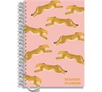A4 Primary Teacher Planner 2026-2027 by Pirongs | 3 Period Planner | Page a Day | Undated, Hardback, Wiro-Bound Teachers Planner - 3 Lesson Day - Cheetahs