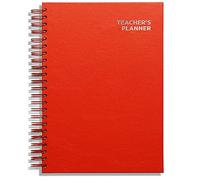 A4 Primary Teacher Planner 2026-2027 by Pirongs | 4 Period Planner | Page a Day | Undated, Hardback, Wiro-Bound Teachers Planner - 4 Lesson Day - Red