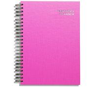 A4 Primary Teacher Planner 2026-2027 by Pirongs | 4 Period Planner | Page a Day | Undated, Hardback, Wiro-Bound Teachers Planner - 4 Lesson Day - Pink