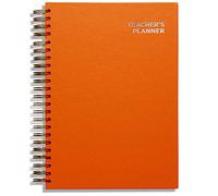 A4 Primary Teacher Planner 2026-2027 by Pirongs | 5 Period Planner | Page a Day | Undated, Hardback, Wiro-Bound Teachers Planner - 5 Lesson Day - Orange