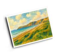 A4 PRINT - Brean Down & Steep Holm - Vintage Art Style