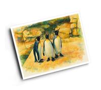 A4 PRINT - King Penguins at the Bristol Zoo - Vintage Art Style