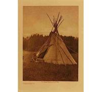 A4 print Native American Indian A Chipewyan tent
