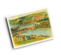 A4 PRINT - Swimming Baths, Cold Knap, Barry - Vintage Art Style