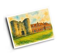 A4 PRINT - The Castle, Tonbridge (a) - Vintage Art Style