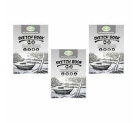 A4 Professional Artist Sketchbook - 130gsm Acid-Free White Cartridge Paper (50 Sheets) | Soft Cover Center-Pinned Drawing Pad for Painting, Illustration, Journaling & Creative Sketching (Pack of 3)
