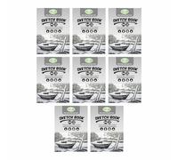 A4 Professional Artist Sketchbook - 130gsm Acid-Free White Cartridge Paper (50 Sheets) | Soft Cover Center-Pinned Drawing Pad for Painting, Illustration, Journaling & Creative Sketching (Pack of 8)