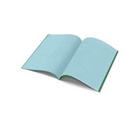 A4 - Project Book - 10mm Lined and Plain Alternate Pages Tinted Green Cover - Aqua - Single Book