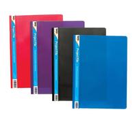 A4 Project Files Assorted- Pack of 5, 10, 25 with 2 Prong Filing Clips Spine Label Cover Assorted Colors Folders for Punched Paper, Organize Your Documents with Durable and Eco-Friendly (Pack of 10)