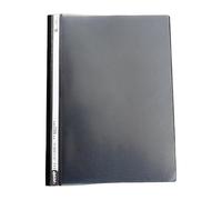 A4 Project Files Pack of 25 - Plastic Folder with Clear Flexible Cover & Sleeves, 2-Prong Fastener & Spine Label - Document Organiser | No More Messy Papers - Keep Everything Neat & Secure (Black)