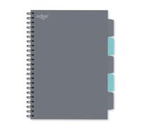 A4 Project Notebook 5 Dividers Twin Wire Soft Cover Grey & Mint Green Study Book Project Management