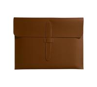 A4 PU Leather Document Folder Slim Office Organizer Business Travel Essential for Professionals(Dark Brown)