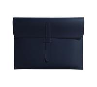 A4 PU Leather Document Folder Slim Office Organizer Business Travel Essential for Professionals(Dark Blue)