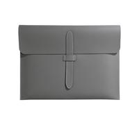 A4 PU Leather Document Folder Slim Office Organizer Business Travel Essential for Professionals(Grey)