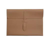A4 PU Leather Document Folder Slim Office Organizer Business Travel Essential for Professionals(Khaki)