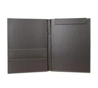 A4 PU Leather Planner Notebook Ring Binder File Folder Portfolio Office School for Documents Paper Writing Board for Business Interview and Meeting(Brown A)